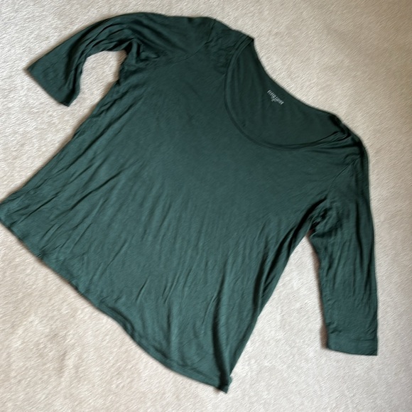 Eileen Fisher silk blend 3/4 sleeve whisper thin top moss-green size XL - Picture 3 of 5